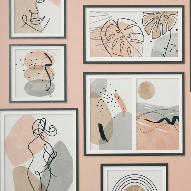 Fine Decor - Papel Pintado de Pared Diseño Galería (Rosa Dusty)