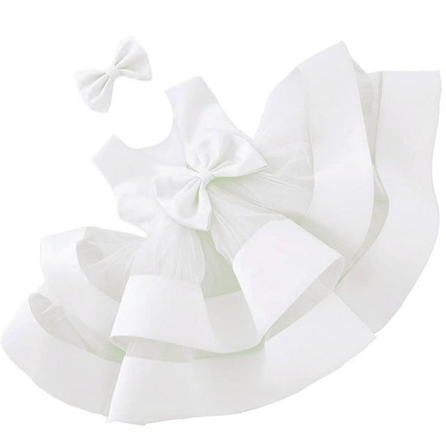 Vestido NSSMWTTC para Niñas Bebé, Tutu sin Espalda, Blanco, 60