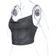 thumbnail image 2 of Txlixc Blusa de verano para mujeres, correas de espaguetis brillantes, negras cuello V de corte bajo para niñas Txlixc moda, 2 of 7