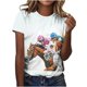 thumbnail image 1 of Tops de Ajuste Suelto para las Mujeres Sudadera Casual Impresa Manga Corta Cuello Redondo Superior, Poliéster, 1 of 5