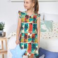 thumbnail image 4 of Fotbe Colorful Hawaii Palms Vestido de Dormir para Niñas de 3 a 10 Años, Mangas Cortas, Estilo Princesa, Pijama Camisón con Mangas Voladas-X-Large, 4 of 6