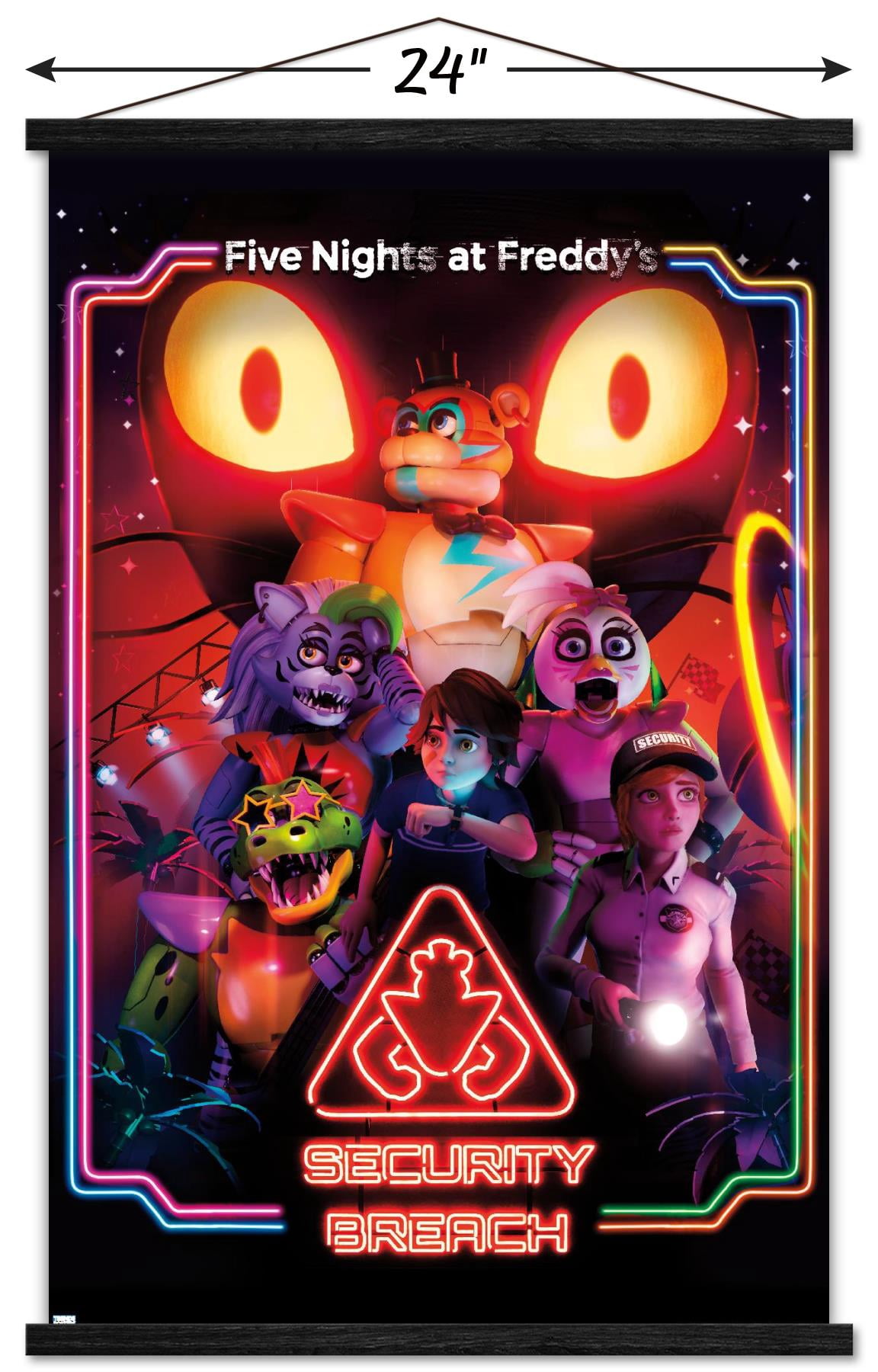 Five Nights at Freddy's: Security Breach - Key Art Wall Poster with Magnetic Frame, 22.375" x 34"