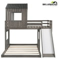 thumbnail image 5 of BELLEMAVE Bunk Beds Twin over Full Size, Playhouse Bunk Bed with Slide, Roof, Window, Ladder and Full-Length Guardrail,House Bunk Beds for Teens(Antique Gray), 5 of 12