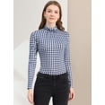 thumbnail image 3 of INSPIRE CHIC Blouse Décontractée à Carreaux pour Femme à Col Roulé Ajustée à Manches Longues, 3 of 6