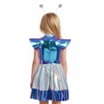 thumbnail image 6 of XIAOCHA Girls Halloween Alien Theme Mini Dress Flutter Sleeve Fit Flare Silhouette Party Short Dress, 6 of 6