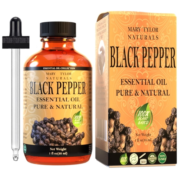 Black Pepper Essential Oil (1 oz), Premium Therapeutic Grade, 100% Pure and Natural, Perfect for Aromatherapy, Enriching Awareness, Enhancing Stamina and Much More by Mary Tylor Naturals