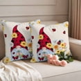 thumbnail image 2 of Beige Gnomes Daisy Outdoor Waterproof Pillow Covers, Pastoral Country Garden Floral Decorative Square Throw Pillowcase Sofa Cushion Sham for Patio/Couch/Chair, 16"x16" 2 Pack, 2 of 8