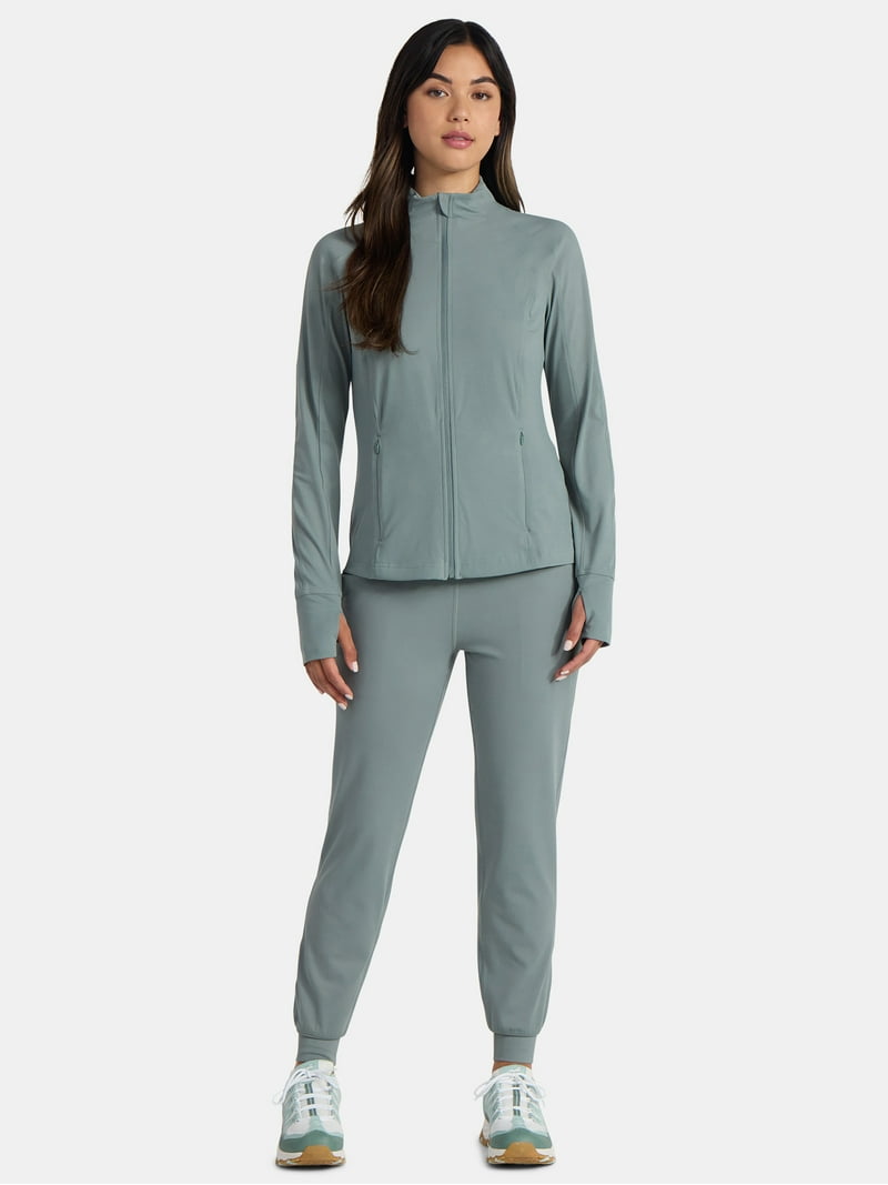 Avia Women's and Women's Plus SoftSculpt Zip Up Active Jacket