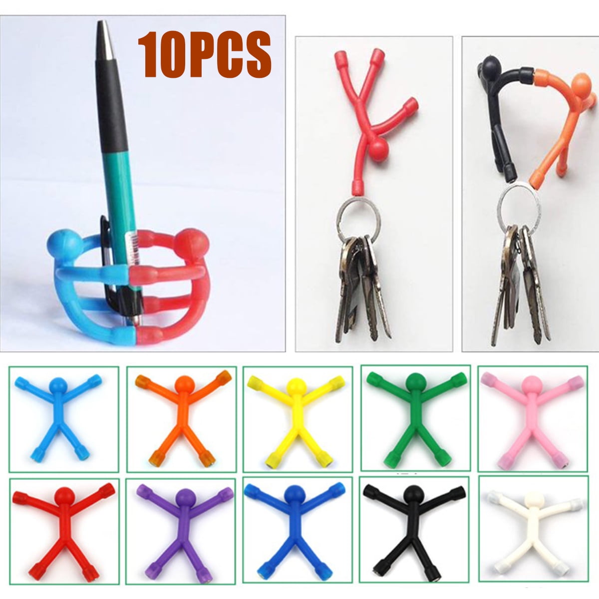 Eummy 10 Pcs Refrigerator Novelty Mini Man Flexible Fridge