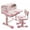 Pink, variant on solautey Student Study Desk with Chair, Ergonomic Desk Chair with Large Writing Board, Bookshelf and Book Bucket