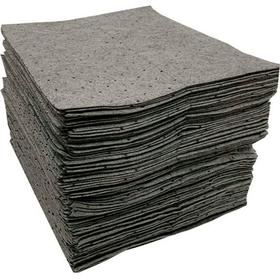 Global Industrial Universal Sorbent Pads Lightweight 15""L x 18""W Gray 200/Pack