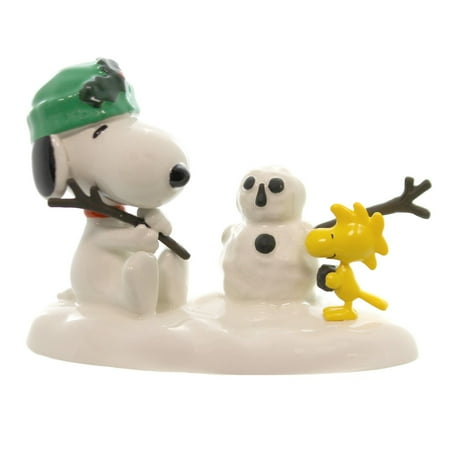 Peanuts Building Friendships Ceramic Snoopy Woodstock Snowman 4043274