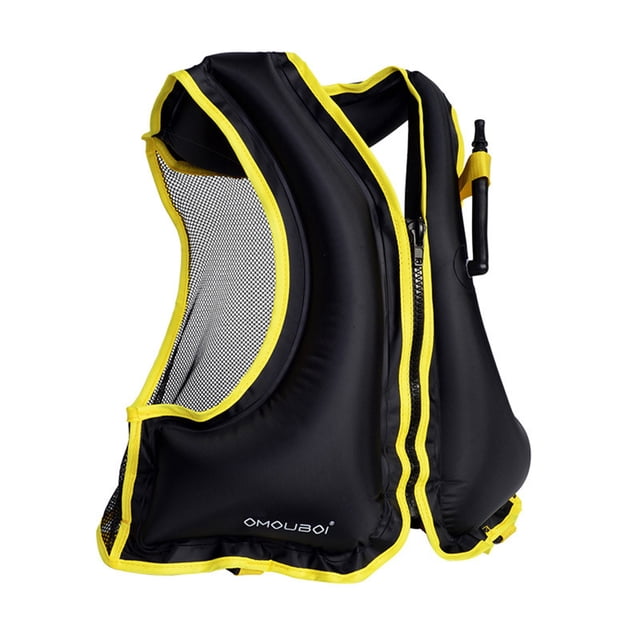 Chaleco salvavidas de PVC para canotaje, chaleco de flotabilidad inflable portátil, accesorios seguros para exteriores