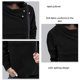 thumbnail image 2 of Jersey de Solapa Otoño Invierno Color Empalme Suelto Transpirable Mujer Top para Compras Diarias al Aire Libre Cuello en V Negro XL, 2 of 3