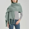 thumbnail image 2 of AWZXDE Women's Solid Color Soft Scarf with Braided Fringe - Cozy Elegant Wrap for Daily GN1,One Size, 2 of 5