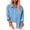 Blue, variant on LYXSSBYX Button Down Shirts for Women Womens Color Button Shirts V Neck Loose Blouse Longt Sleeve Casual Work Tunic Tops with Pocket