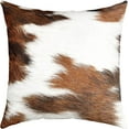 thumbnail image 2 of Pack of 4 Cowhide Decor Outdoor Throw Pillow Covers, Soft Cow Fur Western Farm Animal Square Cushion Case Set for Couch Sofa Living Room, Farmhouse Porch Pillows Cases Pillowcases, 16x16 Inches, 2 of 4