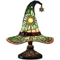 thumbnail image 6 of Yucurem Halloween Decoration - Witch LED Hat Lamp Stained Glass, Handmade Gothic Witch Hat Night Light for Indoor Party & Spooky Halloween Party Decorations (Green), 6 of 7