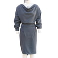 thumbnail image 5 of Asgosdo Women Cowl V Neck Batwing 3/4 Sleeve Office Pencil Midi Sheath Dress, 5 of 5