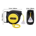 thumbnail image 6 of VEVOR Retractable Extension Cord Reel, 75 FT, Heavy Duty 14AWG/3C SJTOW Retractable Power Cord with Lighted Triple Tap Outlet, 13 Amp Circuit Breaker 180° Swivel Bracket for Ceiling or Wall Mount, 6 of 9