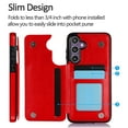 thumbnail image 2 of Dteck for Samsung Galaxy A15 Case with Card Holder,Magnetic Back Flip Case for Samsung Galaxy A15 Wallet Case for Women,Protective Case Phone Case for Samsung Galaxy A15 5G,Red, 2 of 6