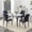 Black Legs+Four Black Chairs-Style1, variant on Hi loPres 5-Piece Dining Set for Apartments, 47" White Faux Marble Table with 4 Shell-Back White PU Chairs, 1.3" Thick Top and Stable Gold Metal Legs Suite