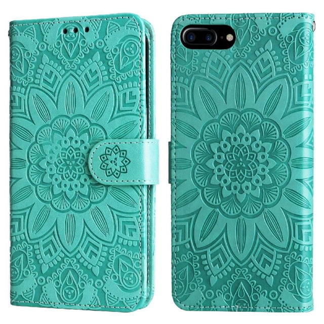 Funda tipo cartera GANGXUN para iPhone 7 Plus/8 Plus , diseño girasol, cuero PU, soporte, cierre magnético, tarjetero