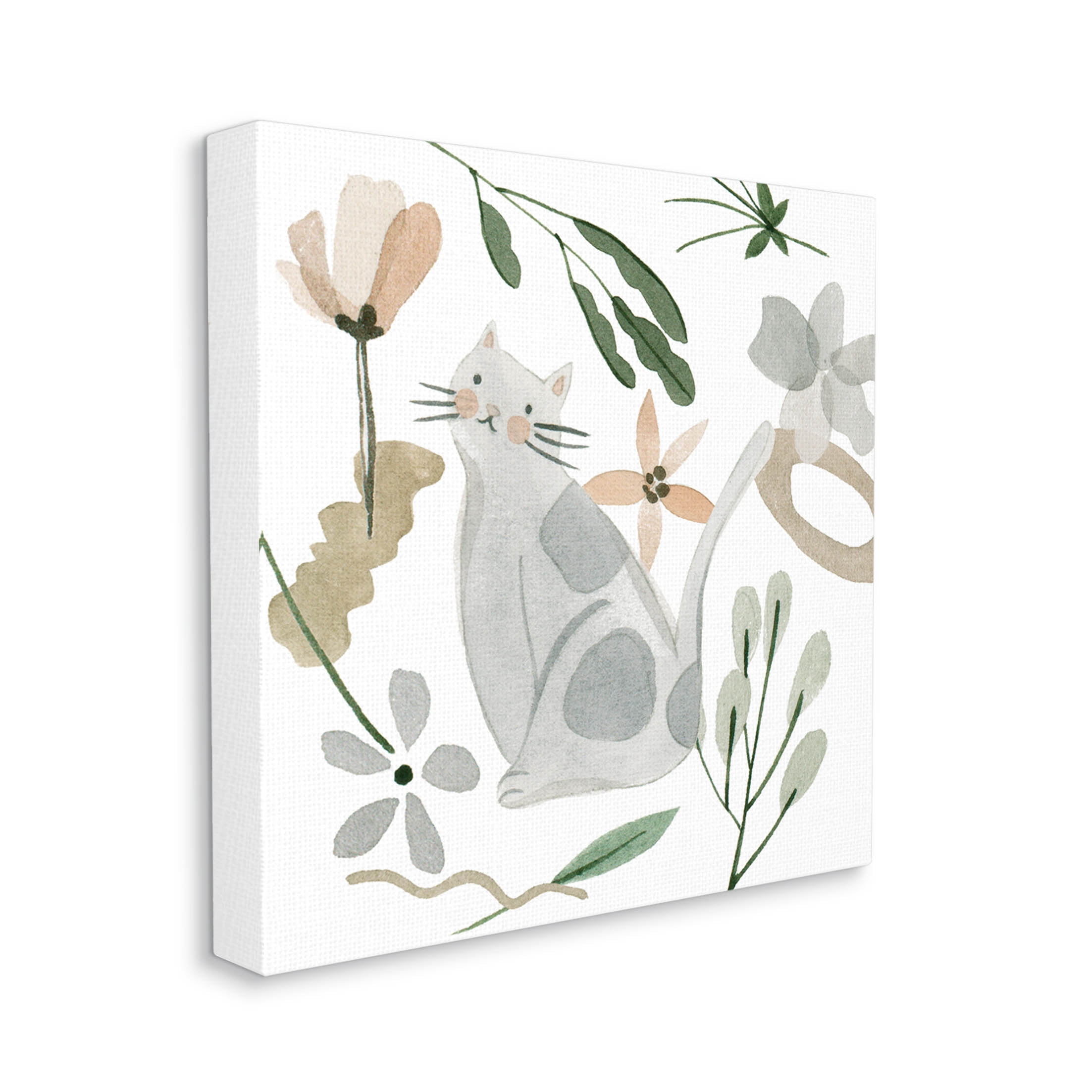 Stupell Industries Mixed Herbs Whimsical Cat Graphic Art Gallery Wrapped Canvas Print Wall Art, Design by Melissa Wang