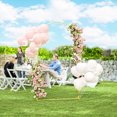 thumbnail image 2 of Outsunny 7FT x 4FT Gold Wedding Arch, Backdrop Stand with U-Shaped Stakes, 2 of 10