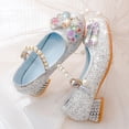 thumbnail image 4 of Staki Girls Ballet Flats Girls Dress Shoes Mary Jane Ballet Flats Flower School Shoes for Wedding Party Toddler/Little/Big Kid Silver,2 Big Kid, 4 of 7