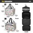 thumbnail image 3 of Travel Hanging Toiletry Bag with 4 Zipped Compartments Waterproof Makeup Accessories Spacious Cosmetic Bag Pastel Christmas-themed Medium, 3 of 9