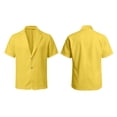 thumbnail image 6 of IWRICH Summer 2 Piece Suits for Men Short Sleeve Tuxedo Blazer Wedding Party Jackets and Elastic Waist Shorts Casual Outfits Yellow XL, 6 of 7