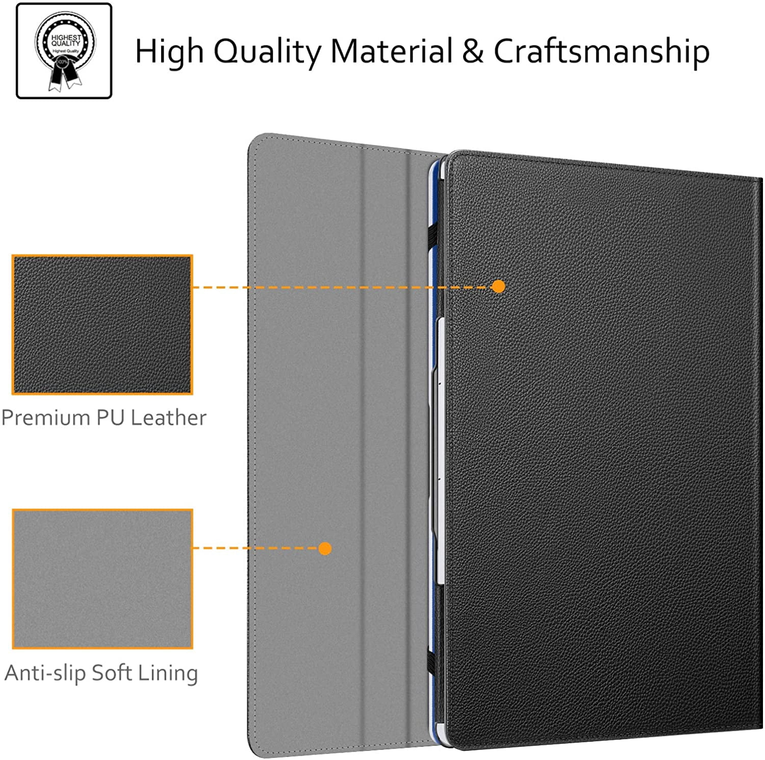 Sleeve Case for 13.3" Samsung Galaxy Book Flex 13.3 NP930QCG / Samsung Galaxy Chromebook 13 XE930QCA - PU Leather Portfolio Book Cover, Black