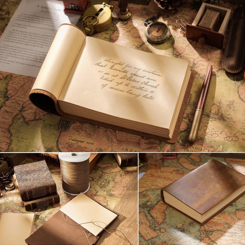 Retro Travel Journal Writing Notebook Diary Leather Bound Handmade Sketchbook