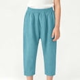 thumbnail image 4 of LJEFF Baby 2PC Cotton Gauze Harem Pants, Soft Casual Solid Color Loose Casual Toddler Trousers Light Blue Size 7 T, 4 of 5