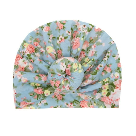 

TANGNADE baby essentials Newborn Baby Boy Girl Knotted Floral Print Flower Hat Beanie Headwear Cap Hat