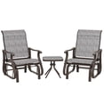 thumbnail image 1 of Outsunny 3PCs Glider Rocking Chairs with Table for Patio Garden, Grey, 1 of 10