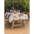 thumbnail image 2 of Outdoor Tablecloth with Umbrella Hole and Zipper, Orange Blue Fall Pumpkins Rectangle Table Cloth 60x102 Inch Waterproof Tablecloth, Floral Botanical Thanksgiving Vintage Picnic Table Cover for Patio, 2 of 7