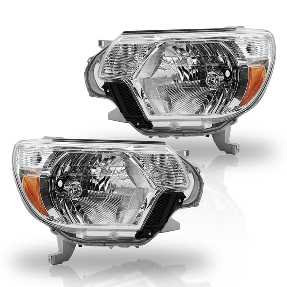 For 2012 2013 2014 2015 Toyota Tacoma Clear Headlights Pair Halogen Headlamps