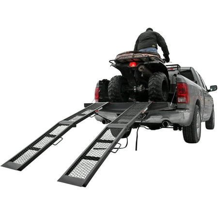 80" Black Steel Dual Runner Folding ATV Ramps - Walmart.com