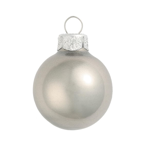 Whitehurst Metallic Glass Christmas Ball Ornaments - 3.25" (80mm) - Silver - 8ct