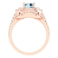Clara Pucci 18K Rose Gold Round Cut 1Ct Natural Aquamarine Engagement