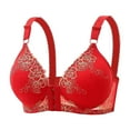 thumbnail image 4 of Siilsaa Front Closure Bras Women's Bra Racerback Front Closure Bras Padded Underwire Red,36, 4 of 4
