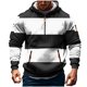 thumbnail image 3 of Dolkfu Sudadera con capucha de rayas para hombre, sudadera deportiva con cremallera de 1/4, camiseta de fitness con capucha para hombre XS, 3 of 5