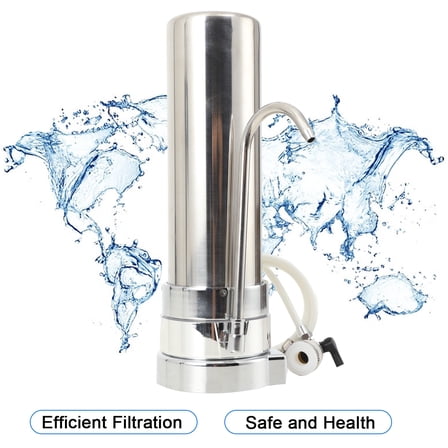 NICCOO New Countertop Water Filter System, 304 Stainless Steel 0.5 Micron Reduces Lead