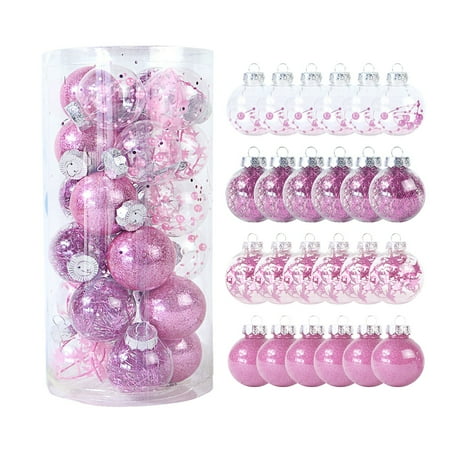 

Set Christmas Ball Color Day Plastic Pendant Christmas Transparent Painted 6cm Decoration Ball Christmas Tree Christmas