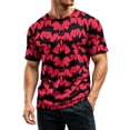 thumbnail image 5 of Halloween Shirts for Men Short Sleeve Round Neck Pumpkin Bat Print Pullovers Causal Loose Funny Tees, 3XL, 5 of 7