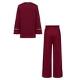 thumbnail image 4 of Zaldita Kids Boys Liturgical Praise Dance Top Long Sleeve Metallic Pullover Shirts with Wide Leg Pants Worship Dancewear Burgundy 14, 4 of 6