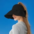 thumbnail image 5 of HONHUZH Summer Hats Womens Wide Brim Sun Hat Foldable Ponytail Hole Summer Beach Travel Cap, 5 of 7