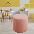 thumbnail image 7 of Round Ottoman Covers Slipcover Stretch Footstool Protector Covers Machine Washable Stool Covers Furniture Protector Cover for Living Room Pink, 7 of 7